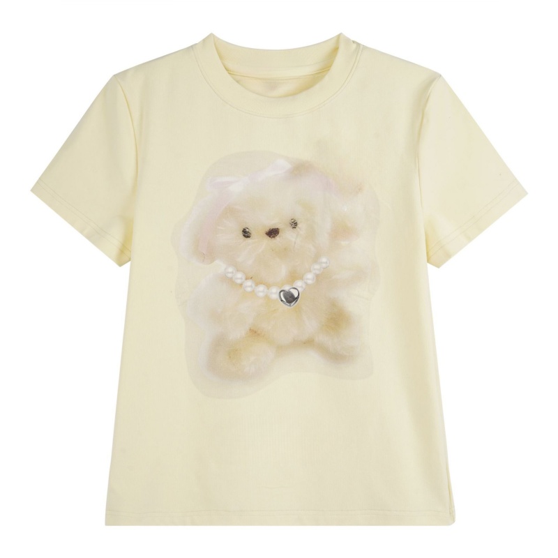 Cute Dog Accent Apricot Slim T-Shirt