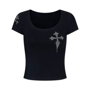Sparkling Cross Graphic Vintage T-Shirt