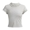 Chic Lace Accent Casual T-Shirt