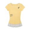 Yellow T-Shirt with Ruffled Hem