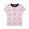 Pink T-Shirt with Vintage Star Graphic and Classic Shoulder Fit
