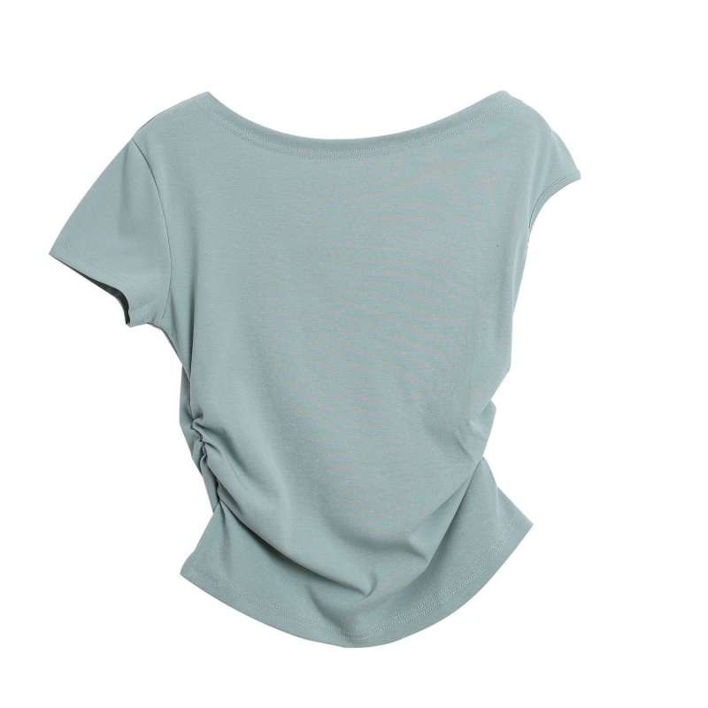 Chic Twist-Pleat Casual T-Shirt