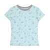 Light Blue T-Shirt with All-Over Cartoon Print