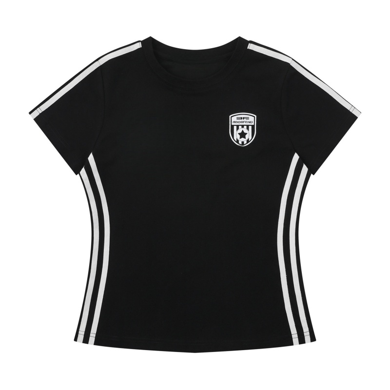 Black V-Neck Slim Fit Sports T-Shirt